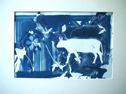 Original Cyanotype by Ganesan. L &quot;Mythical Reveal 10&quot; - 2023 - size: 21 x 29,7 cm